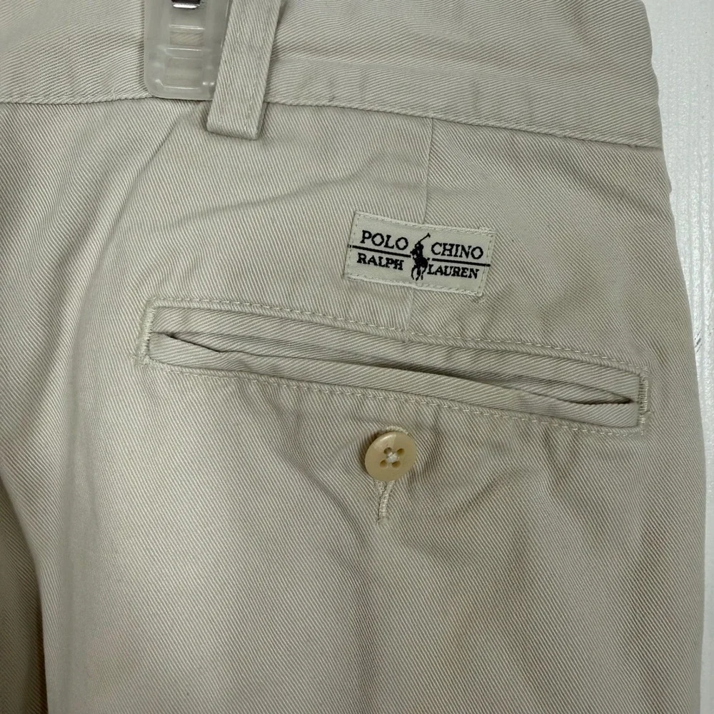 Polo Ralph Lauren Andrew Pant 40/34 Tan Khaki Pleated Chino Old Money Preppy